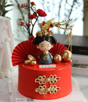 [生日蛋糕]红色系中式风皇后款