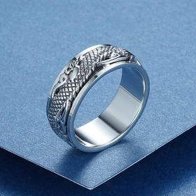 子佩集S925银【禅世雕龙】戒指【CY701186】仿古男士2107