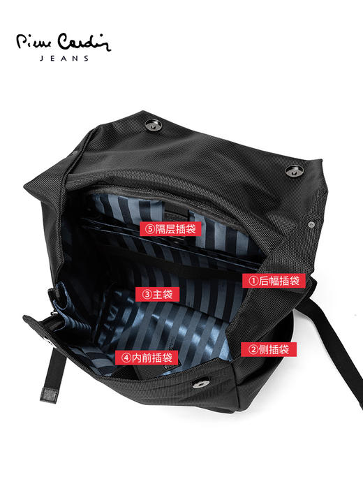 皮尔卡丹“轻·锋芒出击系列”男士双肩包简约商务休闲男士旅行包 商品图3