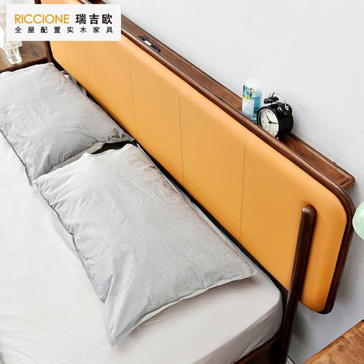 瑞吉欧 北欧实木床皮艺软靠包双人床FJ18231，实木家具 商品图2
