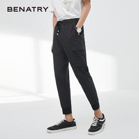 贝纳川夏季男士薄款休闲裤抽绳工装裤ECY232002402
