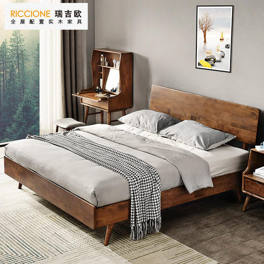 瑞吉欧 北欧实木床轻奢复古大床FJ 1526VB，实木家具 商品图2