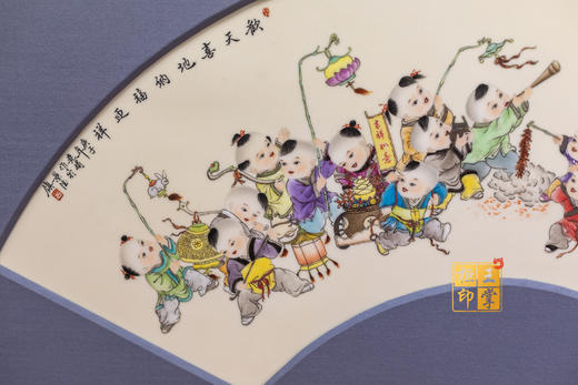 尧娟:珐琅彩欢天喜地纳福迎祥瓷板 商品图3