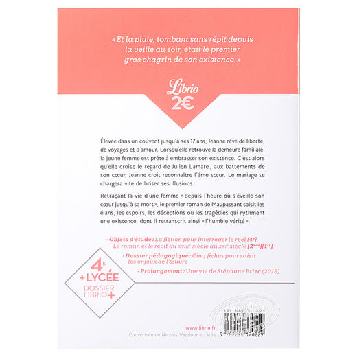 【中商原版】【法国法文版】莫泊桑：一生 法文原版 Une vie 法文文学 商品图1