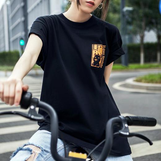 博物文创 原创藏狐T恤 纯棉 男女生情侣圆领 修身简约休闲 商品图2