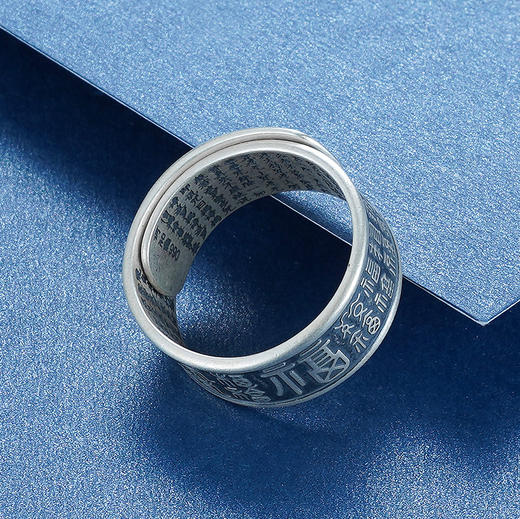 子佩集S990银【百福心经】戒指【CY703426】仿古男士2107 商品图5