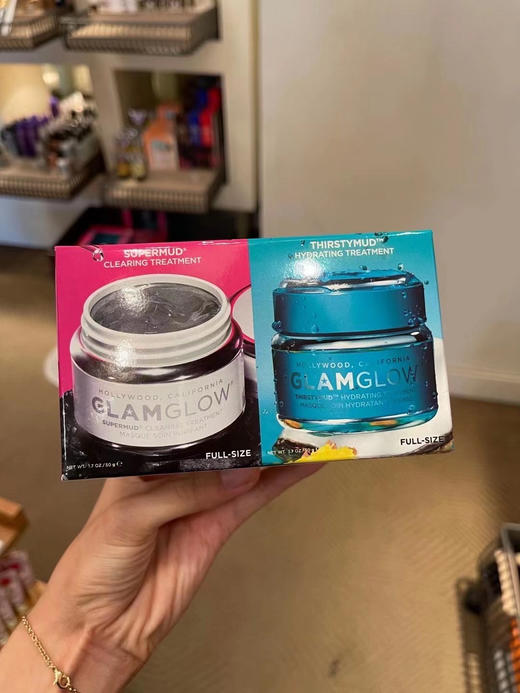 礼盒🎁 GlamGlow格莱魅面膜套装🔥 好莱坞明星款～赵露思、宋妍霏、林允等推荐👍 蓝罐"解渴"补水正装50ml➕白罐"发光"极净正装50ml 商品图0