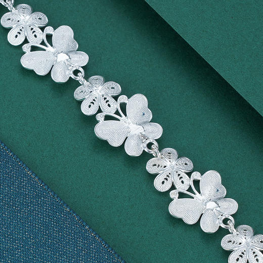 子佩集S990银【醉蝶花】手链【QFSL005】花丝珐琅彩2107 商品图3