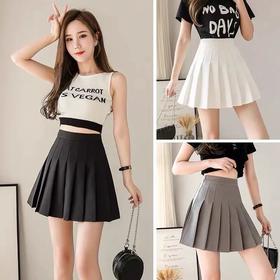 【春夏新款迷你百褶裙】 女夏款高腰显瘦带安全裤防走光大码胖MM半身裙A字短款