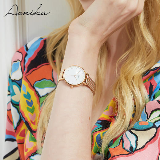 1F【奥尼卡】(AONIKA)英国品牌淑女系列时尚简约玫瑰金女表白色贝母面AL2.28.4.11.5.00 商品图3