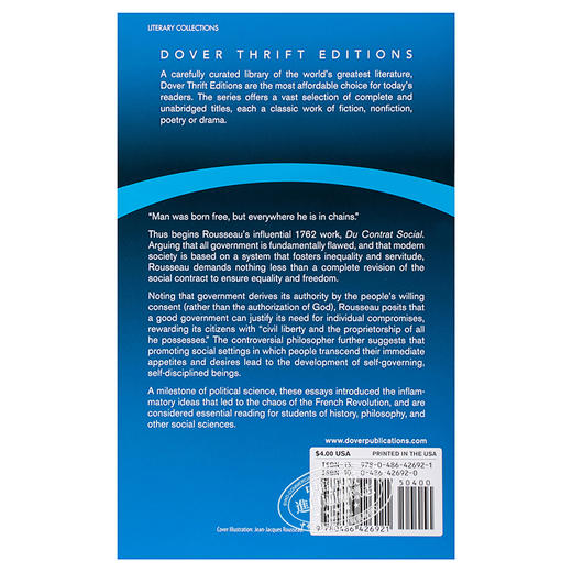 【中商原版】卢梭：社会契约论 英文原版 On the Social Contract Jean-Jacques Rousseau 政治哲学 商品图1