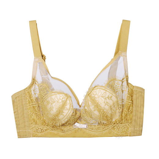 W151B10美季美优睫毛蕾丝撞色薄款大胸显小透气性感水晶杯 商品图4