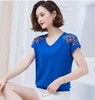 JXG-2021夏季新款妈妈t恤女夏短袖宽松冰丝小衫洋气刺绣V领上衣蝙蝠衫 商品缩略图9