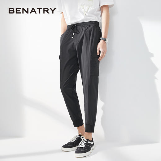 贝纳川夏季男士薄款休闲裤抽绳工装裤ECY232002402 商品图4