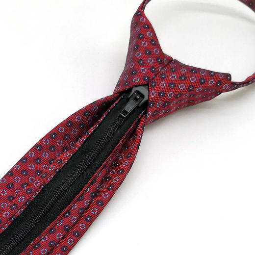 【礼盒装】罗蒙领带男正装免打结上班结婚拉链领带韩版商务领带红色 商品图3