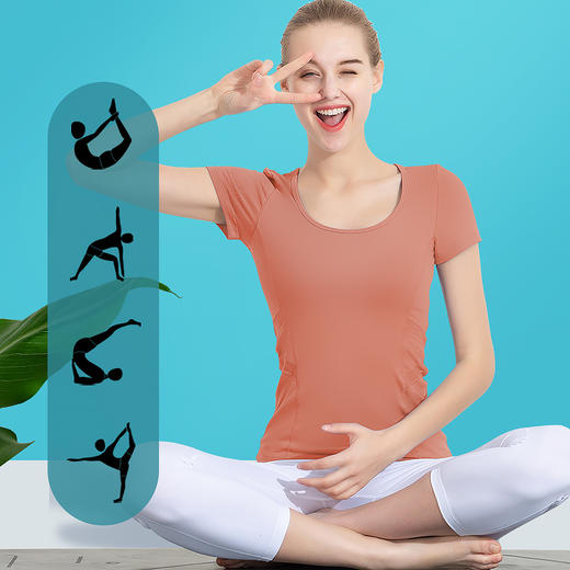 FS178X  梵美人动感拼纱瑜伽短袖（云糯柔感面料） 商品图3