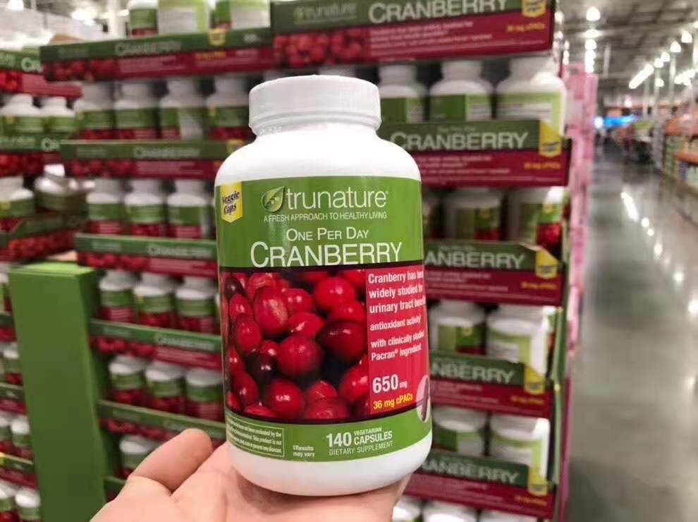 10月特价trunature蔓越莓胶囊高浓缩650mg粒140粒装美