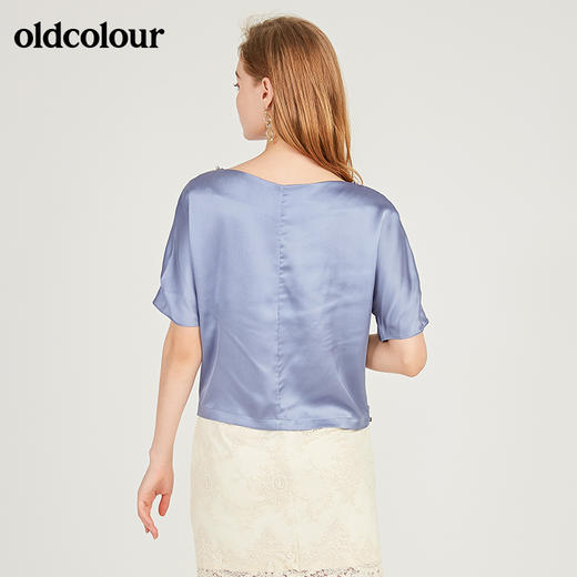oldcolour欧珂一字领亮面短袖套头衫女夏季M22011232 商品图1