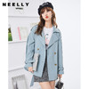 NEELLY纳俪海鸟蓝色短款女士风衣商场同款双排扣系带外套NE2008DF353 商品缩略图0