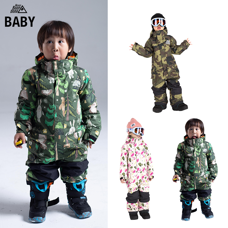 【特价399】NOBADAY儿童连体雪服防水透气保暖 单板双板滑雪服 NBCM19