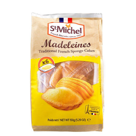 法国圣米希尔玛德琳蛋糕热加工糕点150g/051779 原味点心早餐下午茶25g*6 商品图0