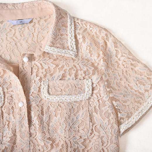 圣三利女装夏季中长款蕾丝气质连衣裙SL221L13 商品图3