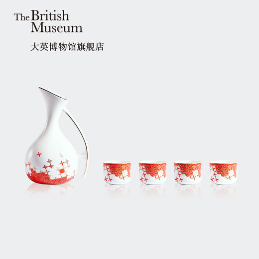 大英博物馆官方东瀛漩涡系列轻奢骨瓷一壶四杯酒杯礼盒简约礼物 商品图1