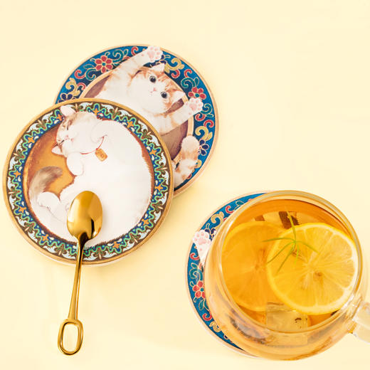 【故宫杯垫】猫陶瓷隔热杯垫吸水硅藻泥可爱女防烫礼物 商品图1