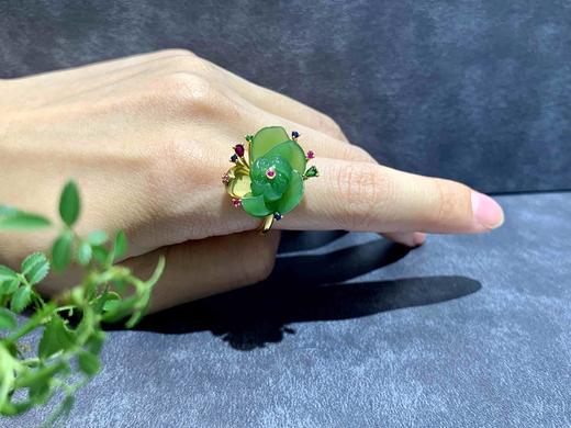 【御珠宫坊】金镶碧玉戒指 商品图5