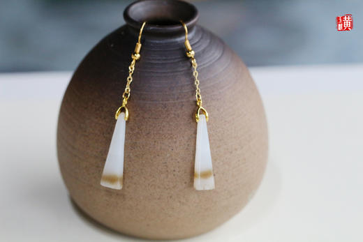 和田玉糖白玉耳坠 商品图4