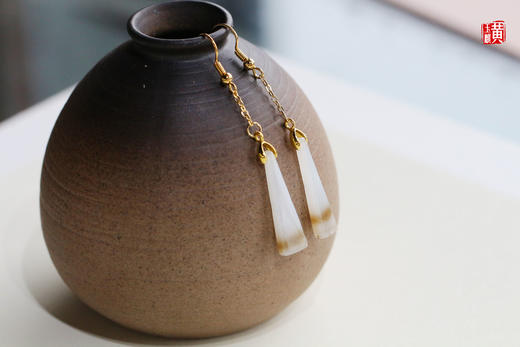 和田玉糖白玉耳坠 商品图5