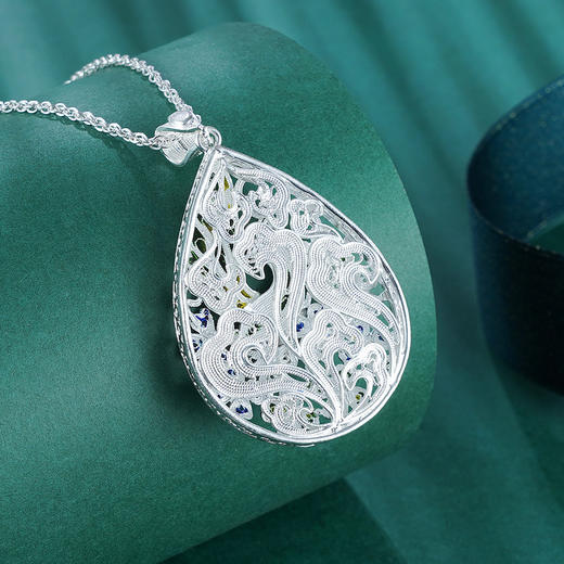 子佩集S990银【凤凌华梦】吊坠【YJJ004】(不含链)花丝珐琅彩2107 商品图2