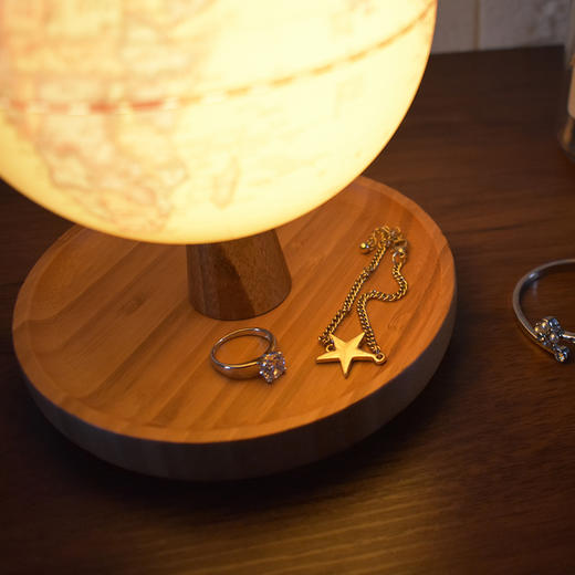 朋宸 5寸（13cm）有灯款蘑菇状置物底座仿古触控地球仪PC-519HS3-AR学生用高端摆件礼品 商品图3