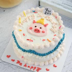 【生日蛋糕】手绘款小猪