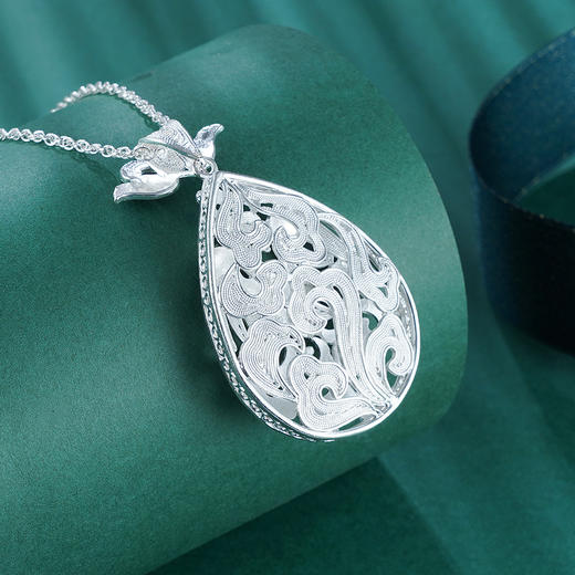 子佩集S990银【颔首兰凤】吊坠【YJJ002】(不含链)花丝珐琅彩2107 商品图5