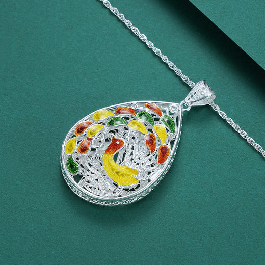 子佩集S990银【凤凰司晨】吊坠【YJJ005】(不含链)花丝珐琅彩2107 商品图2