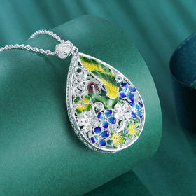 子佩集S990银【凤凌华梦】吊坠【YJJ004】(不含链)花丝珐琅彩2107