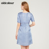 oldcolour欧珂莱赛尔V领连衣裙女中长款夏季新款M22101240 商品缩略图2