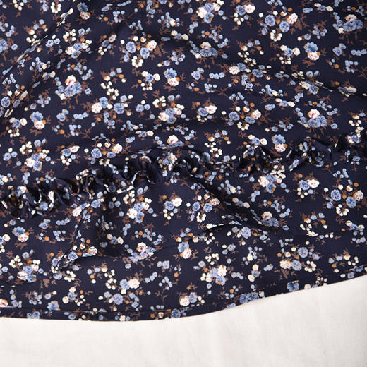 圣三利女装夏季中长款娃娃领雪纺碎花连衣裙SL221L12 商品图3