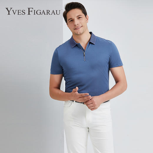 YvesFigarau伊夫·费嘉罗夏季新款休闲简约舒适透气短袖衬衫915876 商品图0