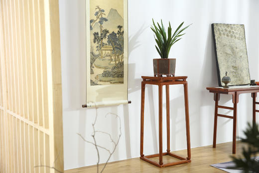 红桥红  家具严选  缅甸花梨（大果紫檀）【98明式托泥束腰 花架】 商品图0