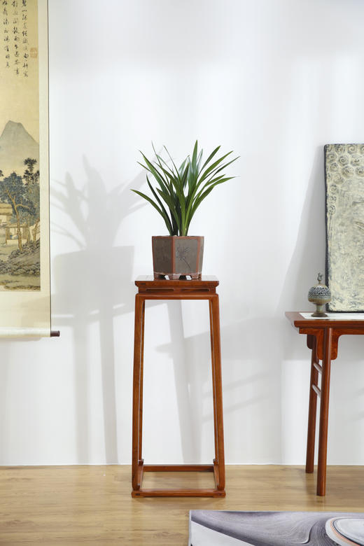 红桥红  家具严选  缅甸花梨（大果紫檀）【98明式托泥束腰 花架】 商品图1