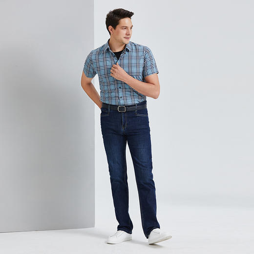 YvesFigarau伊夫·费嘉罗夏季新款商务休闲格纹舒适透气短袖衬衫912463 商品图1