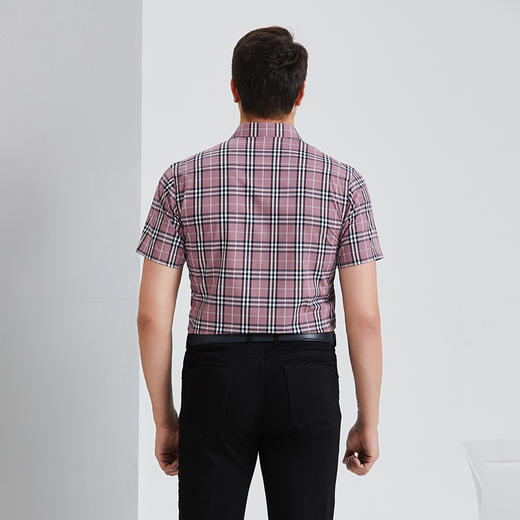 YvesFigarau伊夫·费嘉罗夏季新款商务休闲格纹舒适透气短袖衬衫912465 商品图3