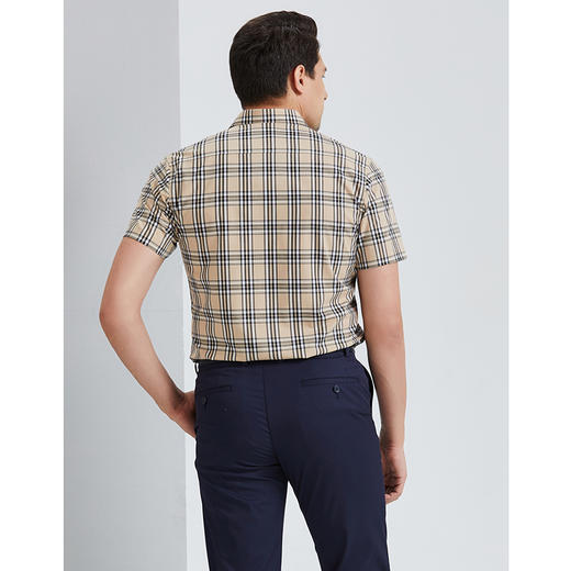 YvesFigarau伊夫·费嘉罗夏季新款商务休闲格纹舒适透气短袖衬衫912462 商品图3