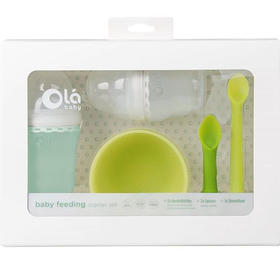 【olababy辅食套装】礼盒5件套硅胶奶瓶品婴儿餐具