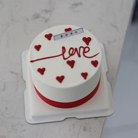 【生日蛋糕】 白底红边love款