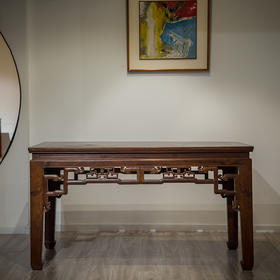 清代 红木拐子纹画桌