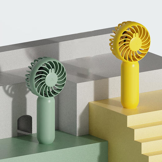 SIUU西佑 迷你手持小风扇便携式随身USB小型大风力静音可充电户外桌面办公室学生电扇可充电电风扇 莫兰迪绿 柠檬黄 商品图8