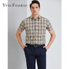 YvesFigarau伊夫·费嘉罗夏季新款商务休闲格纹舒适透气短袖衬衫912462 商品缩略图0